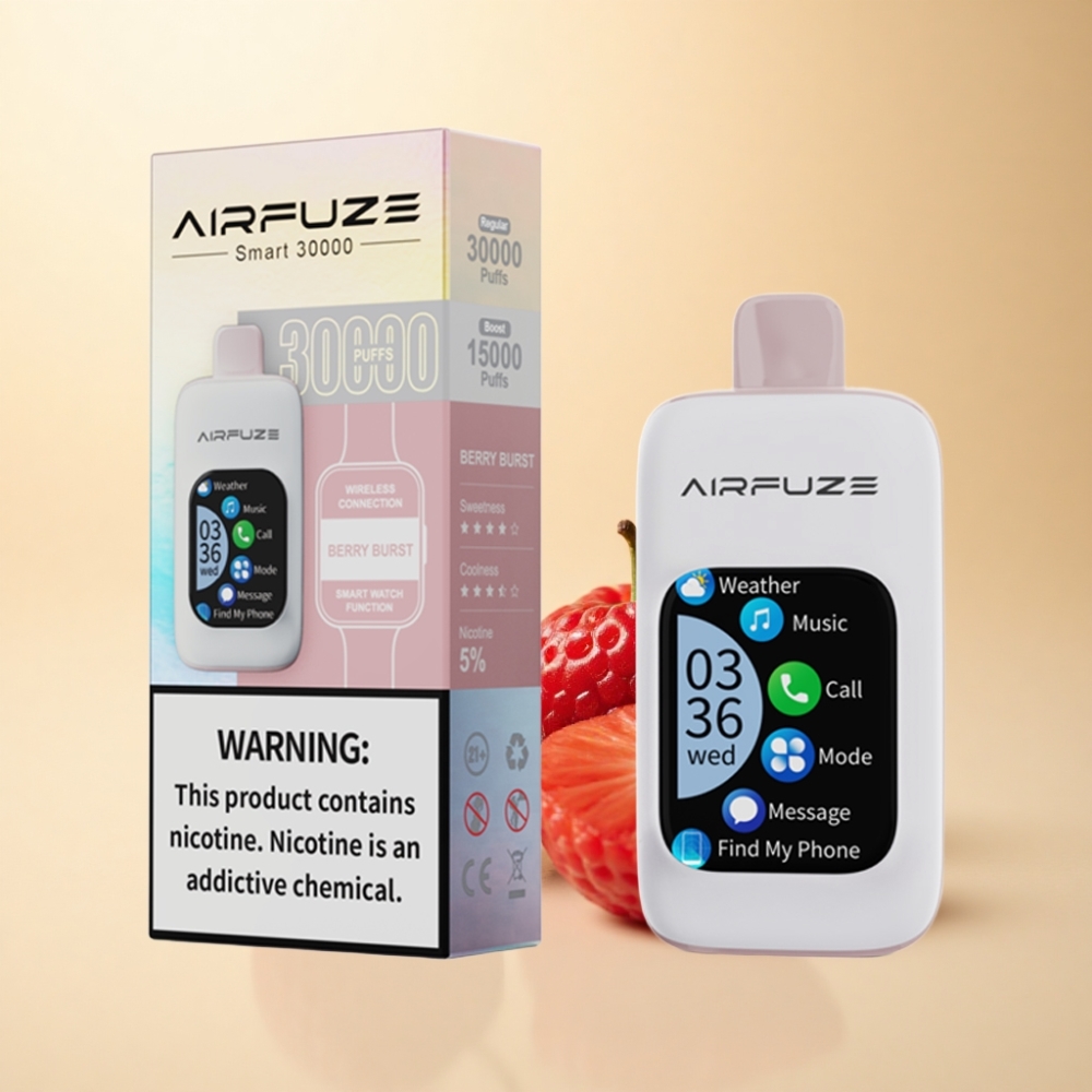 AirFuze Smart 30000 Puffs 5% Nikotin Berry Eksplosjon TFT-Skjerm