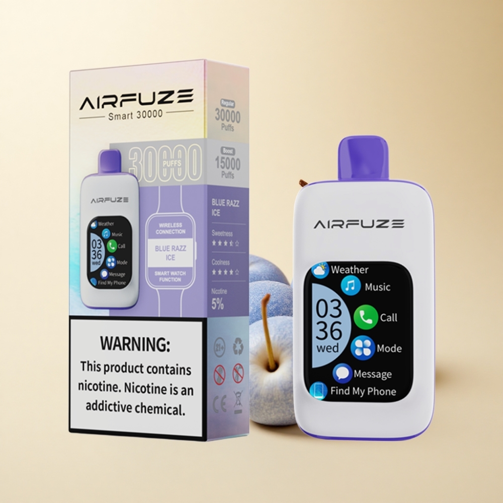 AirFuze Smart 30000 Puffs Blå Bringebær Is med 5% Nikotin og 900mAh Batteri