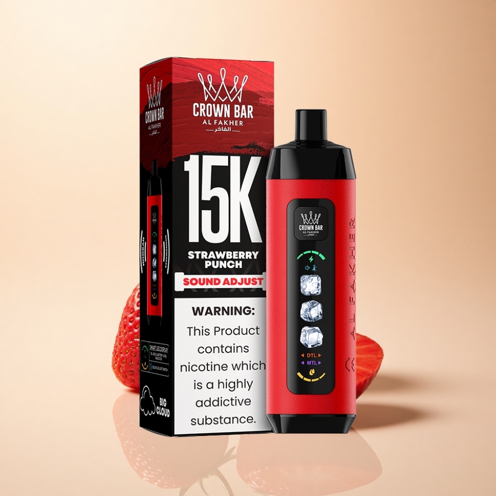 Al Fakher 15k Ice Adjust Clouds 15000 Puff 22ml Jordbær Punch