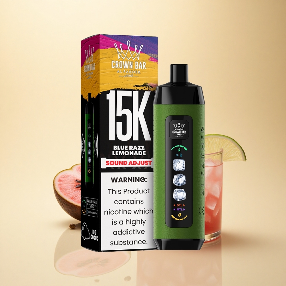 Al Fakher 15k Ice Adjust Clouds 15000 Puffs Blå Bringebær Lemonade Mesh Coil