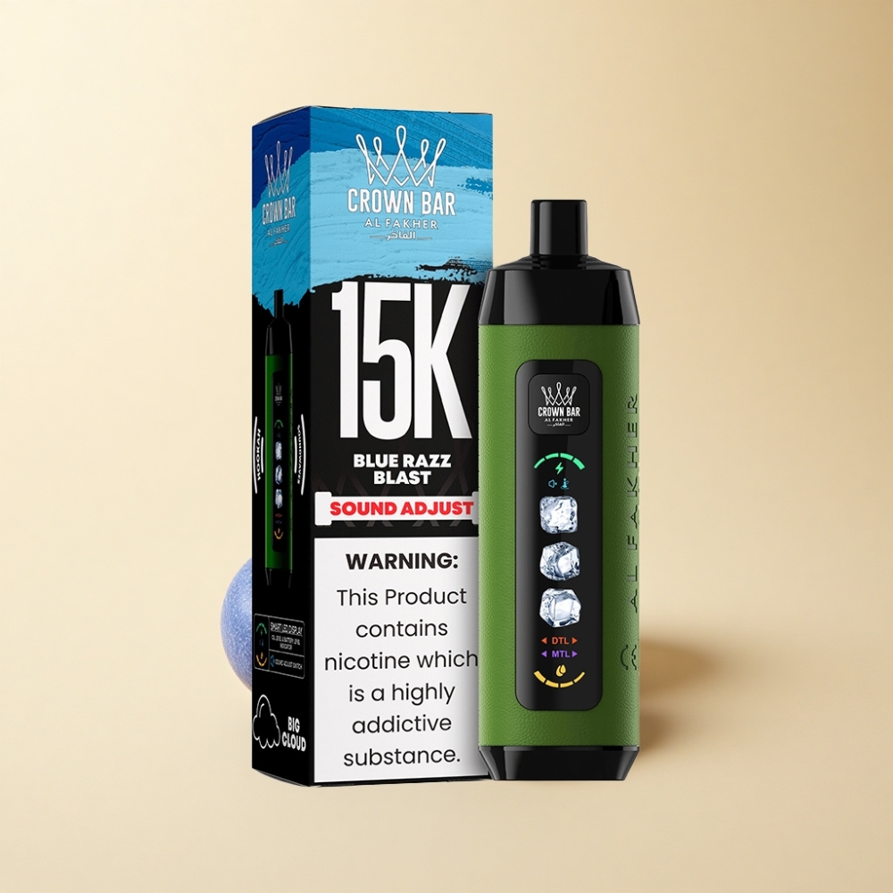 Al Fakher 15k Ice Adjust Clouds 15000 Puffs Blå Bringebær Storm Mesh Coil