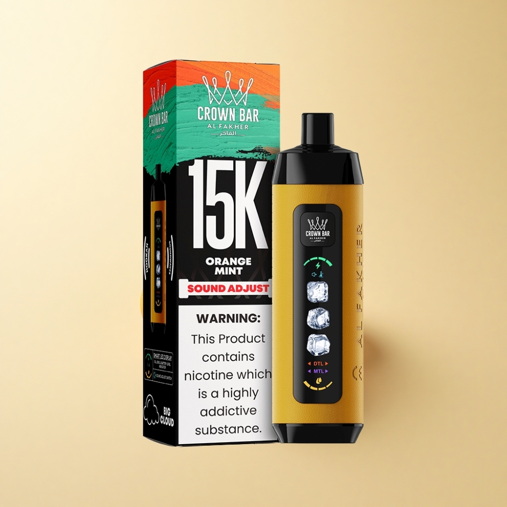 Al Fakher 15k Ice Adjust Clouds Engangsdevice med 15000 puff, 22ml E-Væske, Appelsin Mynte
