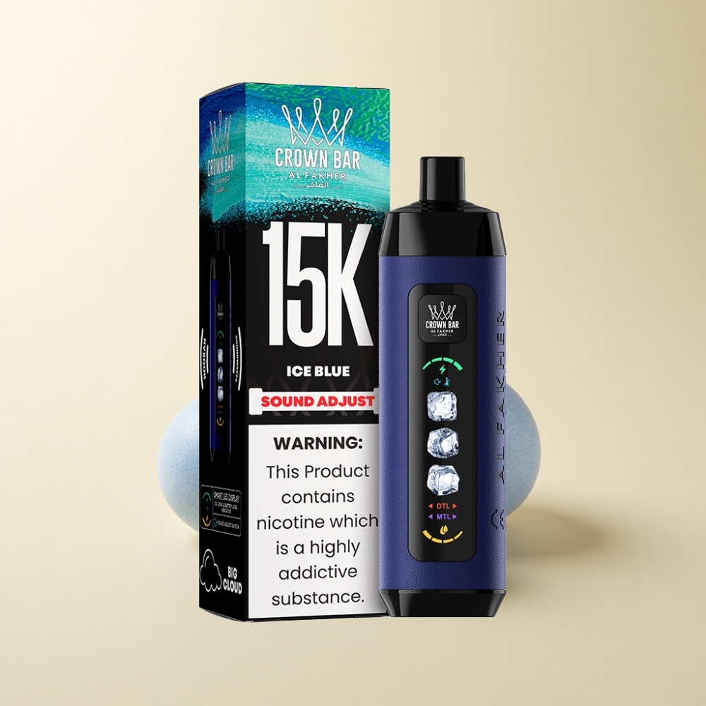 Al Fakher 15k Ice Adjust Clouds Engangsdevice med 15000 puff, Isblå LED-skjerm
