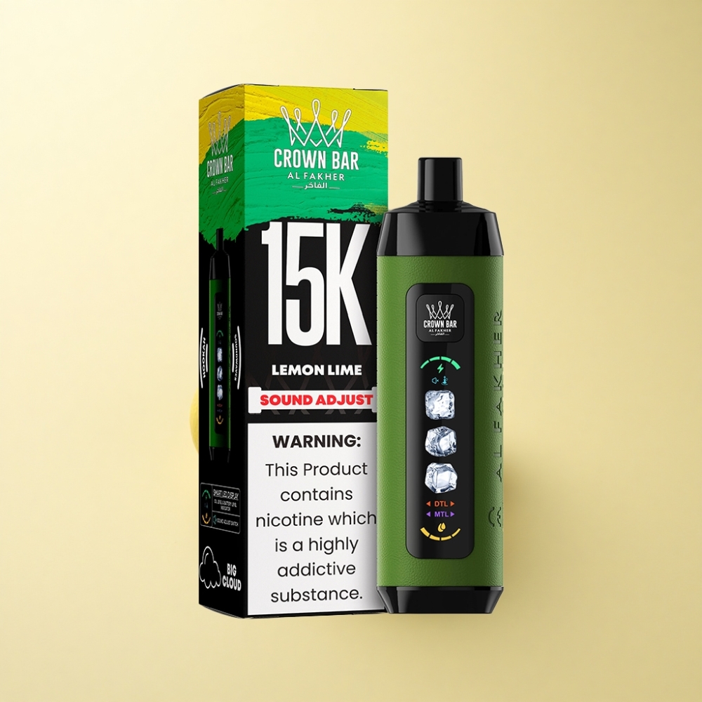 Al Fakher 15k Ice Adjust Clouds Engangsdevice med Sitron Lime – opptil 15000 puff, 22ml, Mesh Coil