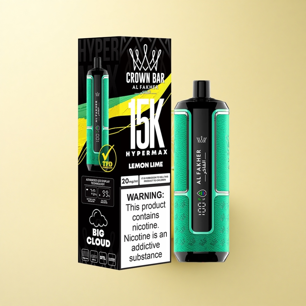 Al Fakher Crown Bar 15K Hypermax Engangs Vape Kit Sitron Lime