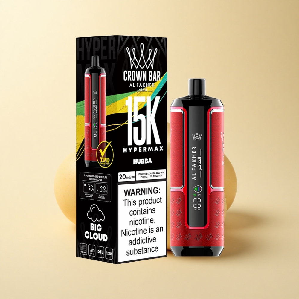 Al Fakher Crown Bar 15K Hypermax Engangsvape med Hubba-smak