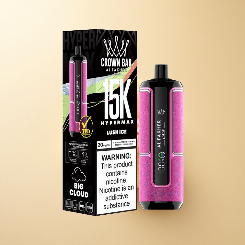 Al Fakher Crown Bar 15K Hypermax Engangsvape med Luch Is og 600mAh Batteri