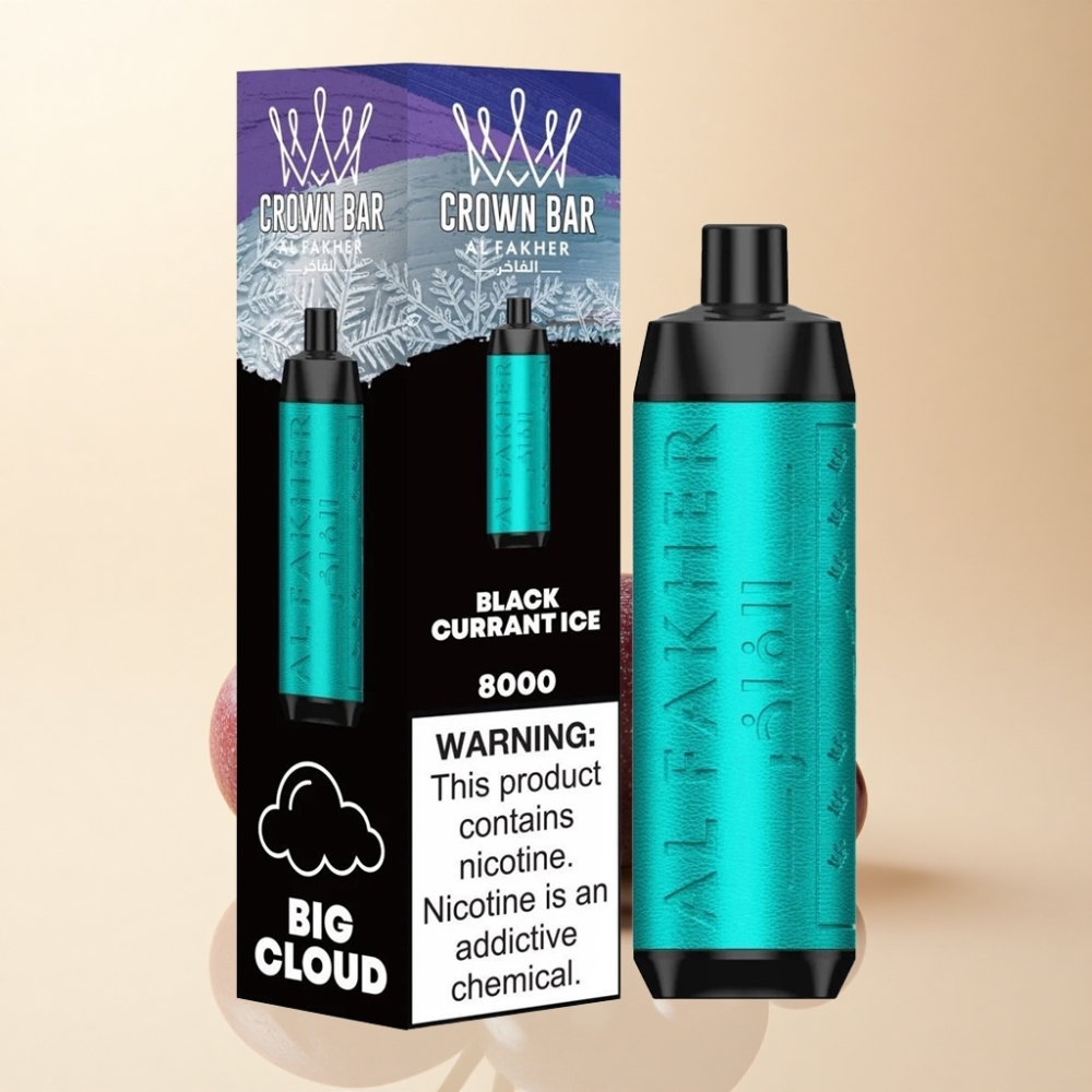 Al Fakher Crown Bar 8000 Crystal 18ml 5mg Svartsolbær Is
