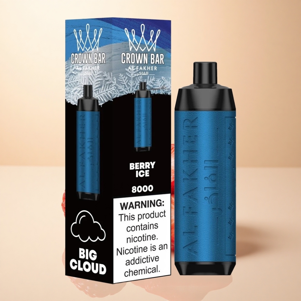 Al Fakher Crown Bar 8000 Crystal 18ml Bær Is