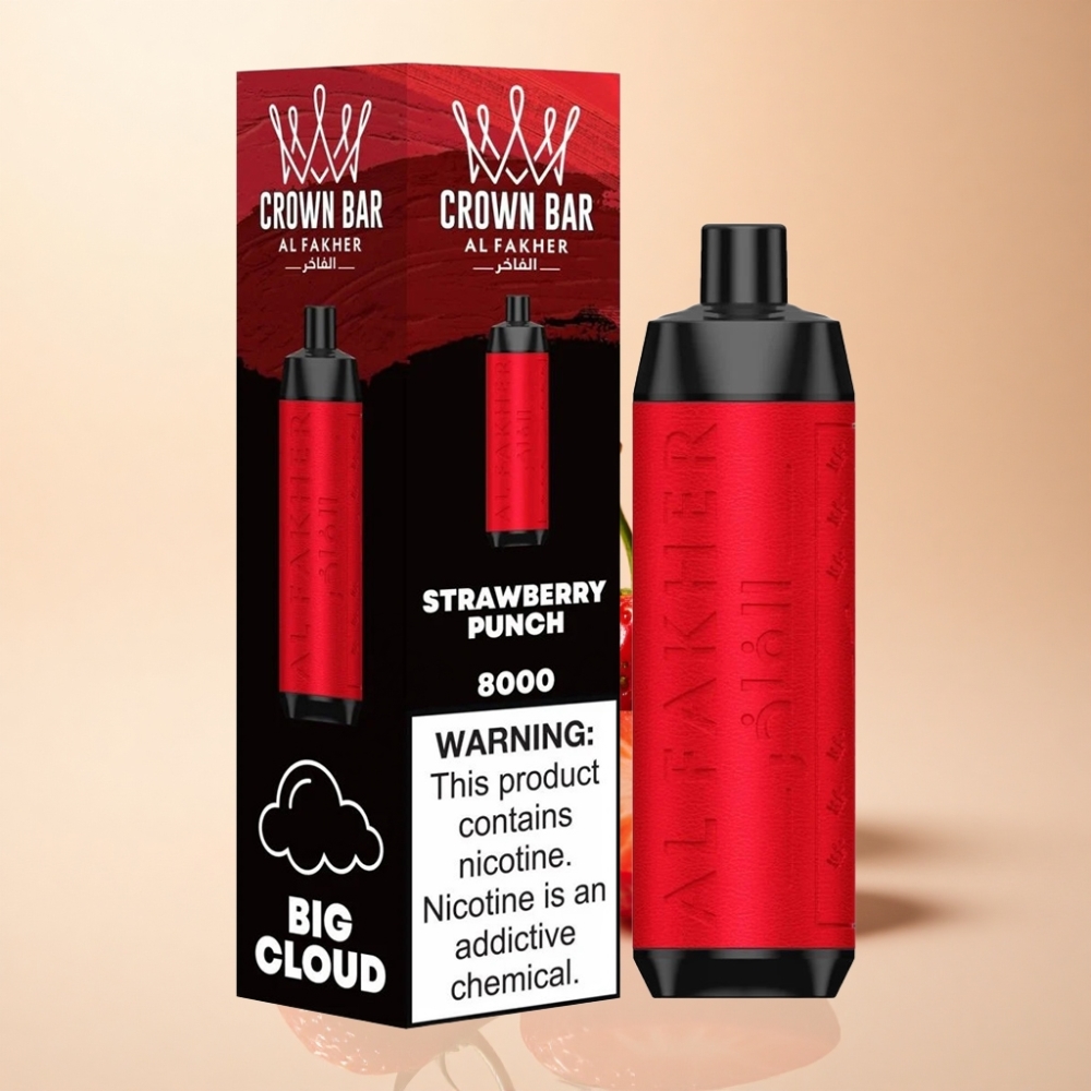 Al Fakher Crown Bar 8000 Crystal 18ml Jordbær Punch