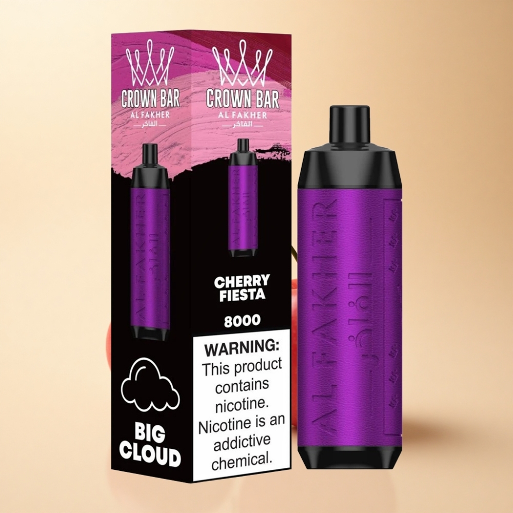 Al Fakher Crown Bar 8000 Crystal 18ml Kirsebærfest