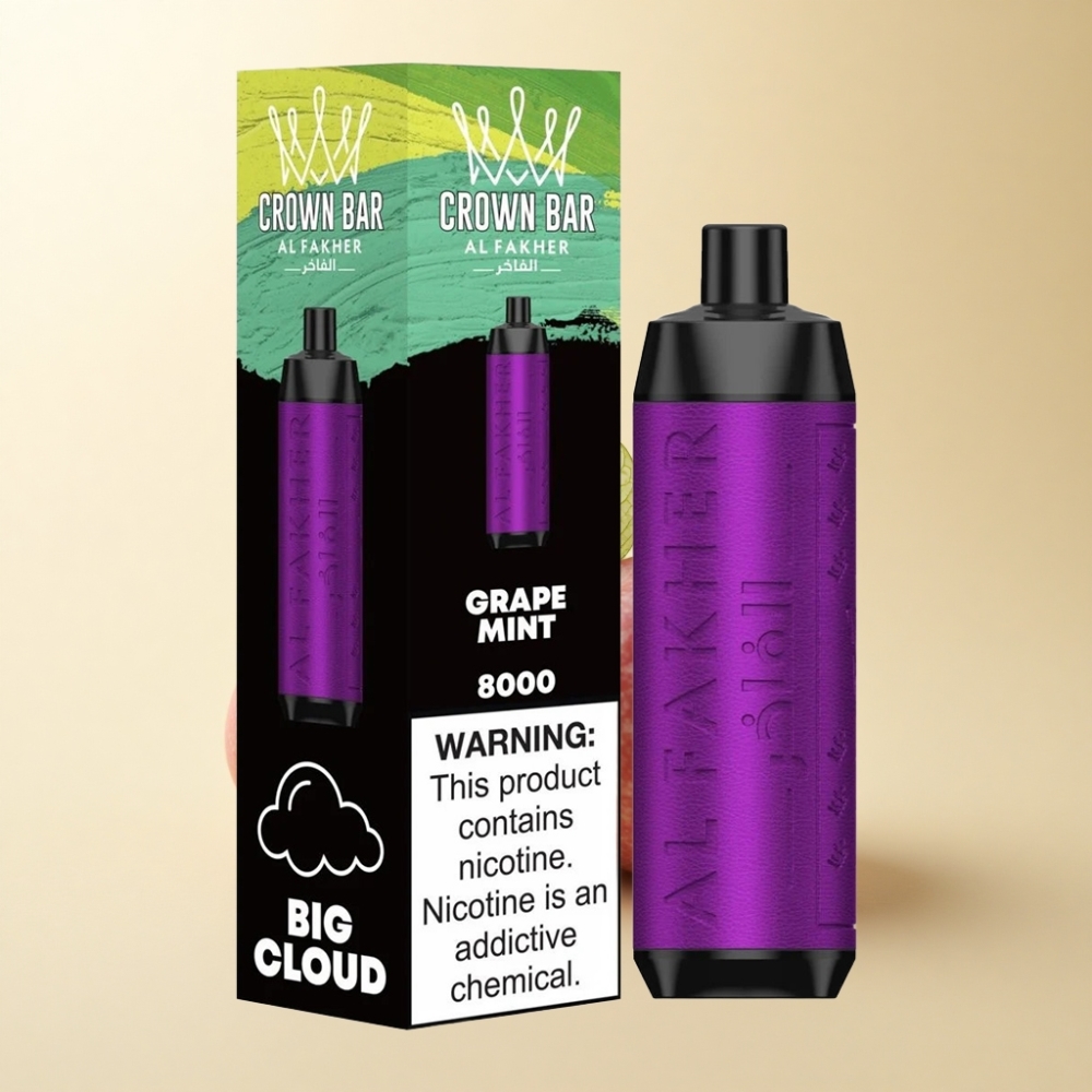 Al Fakher Crown Bar 8000 Druemynte 18ml USB-C