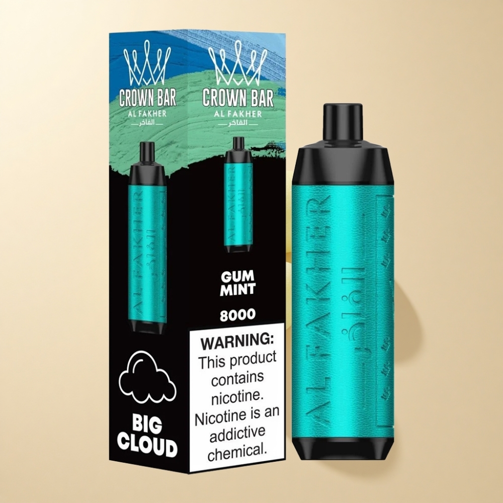 Al Fakher Crown Bar 8000 Kristall Engangs Vape 18ml Tygge-Mynte