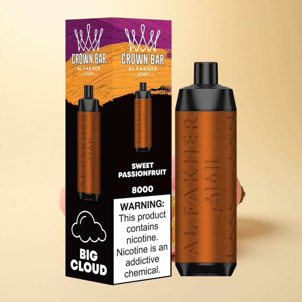 Al Fakher Crown Bar 8000 Puffs 18ml Søt Passionsfrukt