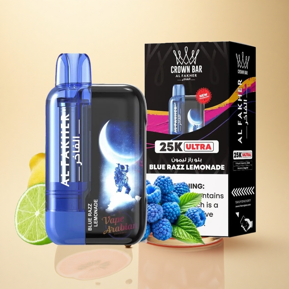Al Fakher Crown Bar Ultra 25K Blå Bringebær Lemonade 22ml 50mg