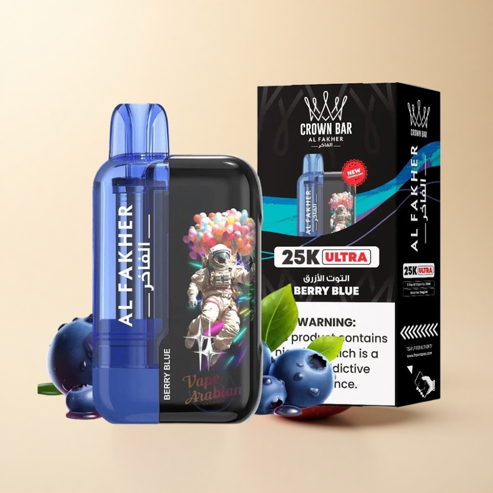 Al Fakher Crown Bar Ultra 25K Blåbær LED Mesh