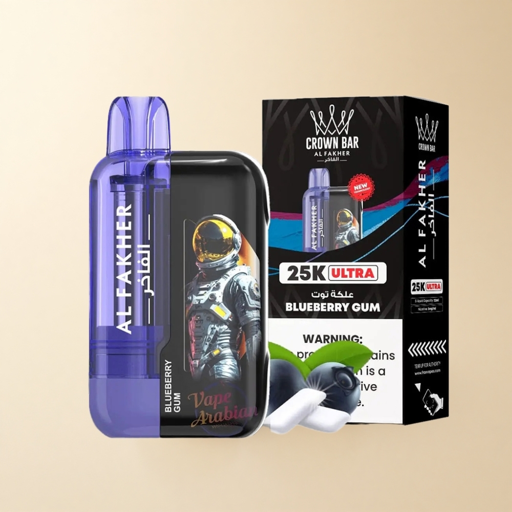 Al Fakher Crown Bar Ultra 25K Blåbærtygge Disposable Vape