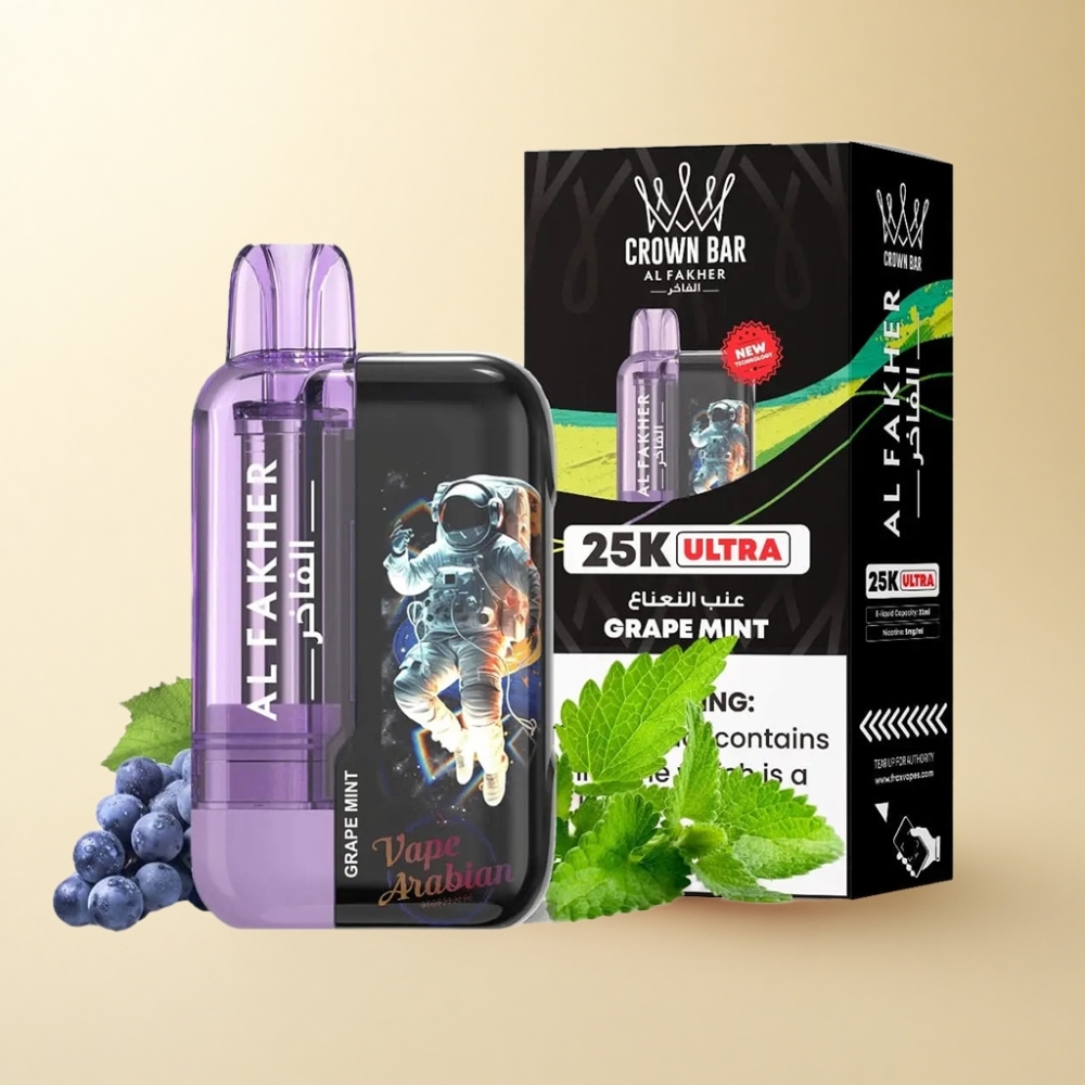 Al Fakher Crown Bar Ultra 25K Druemynte LED Type-C