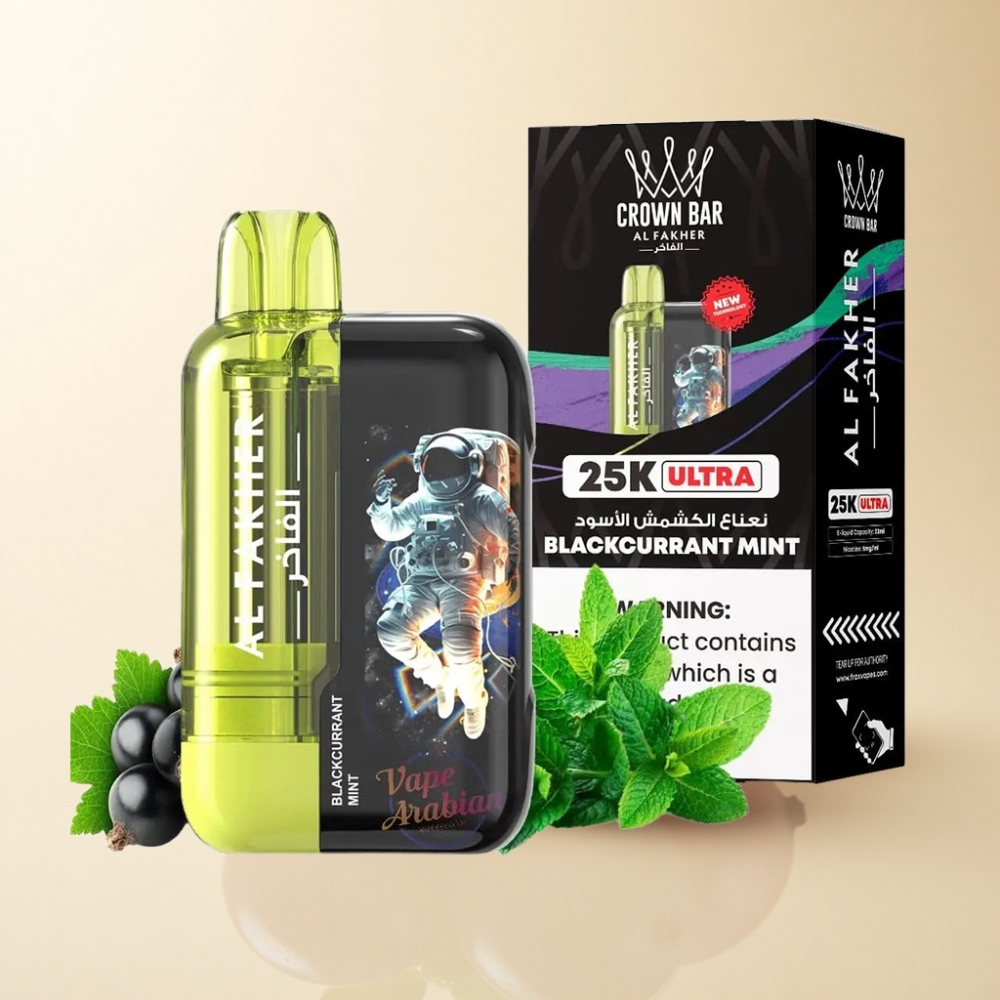 Al Fakher Crown Bar Ultra 25K Solbær Mynte Type-C LED