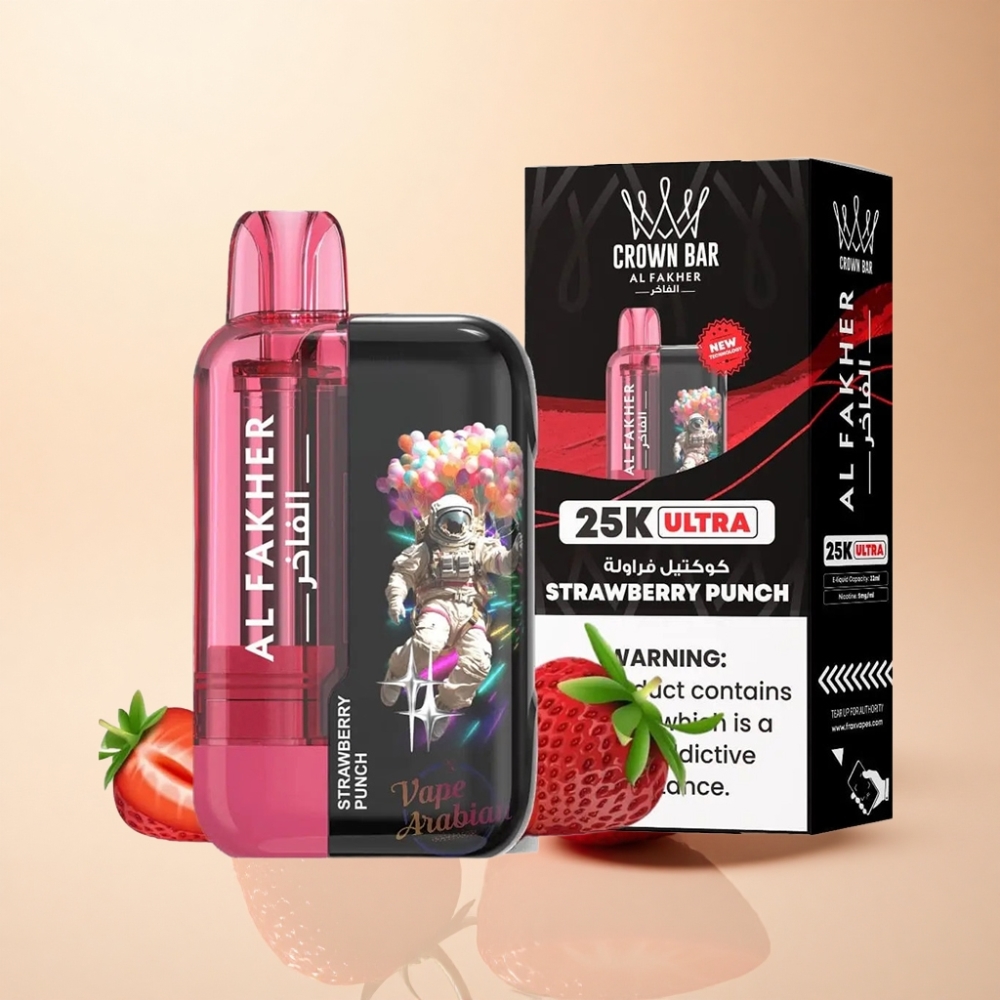Al Fakher Crown Bar Ultra 25K Type-C Jordbær Punch