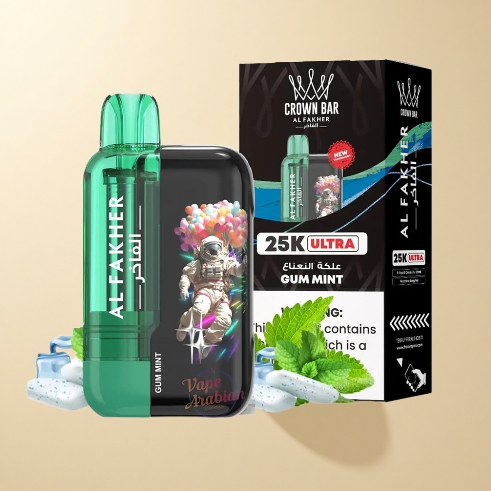Al Fakher Crown Bar Ultra 25K Type-C Tynnvikling Tyggis Mynte