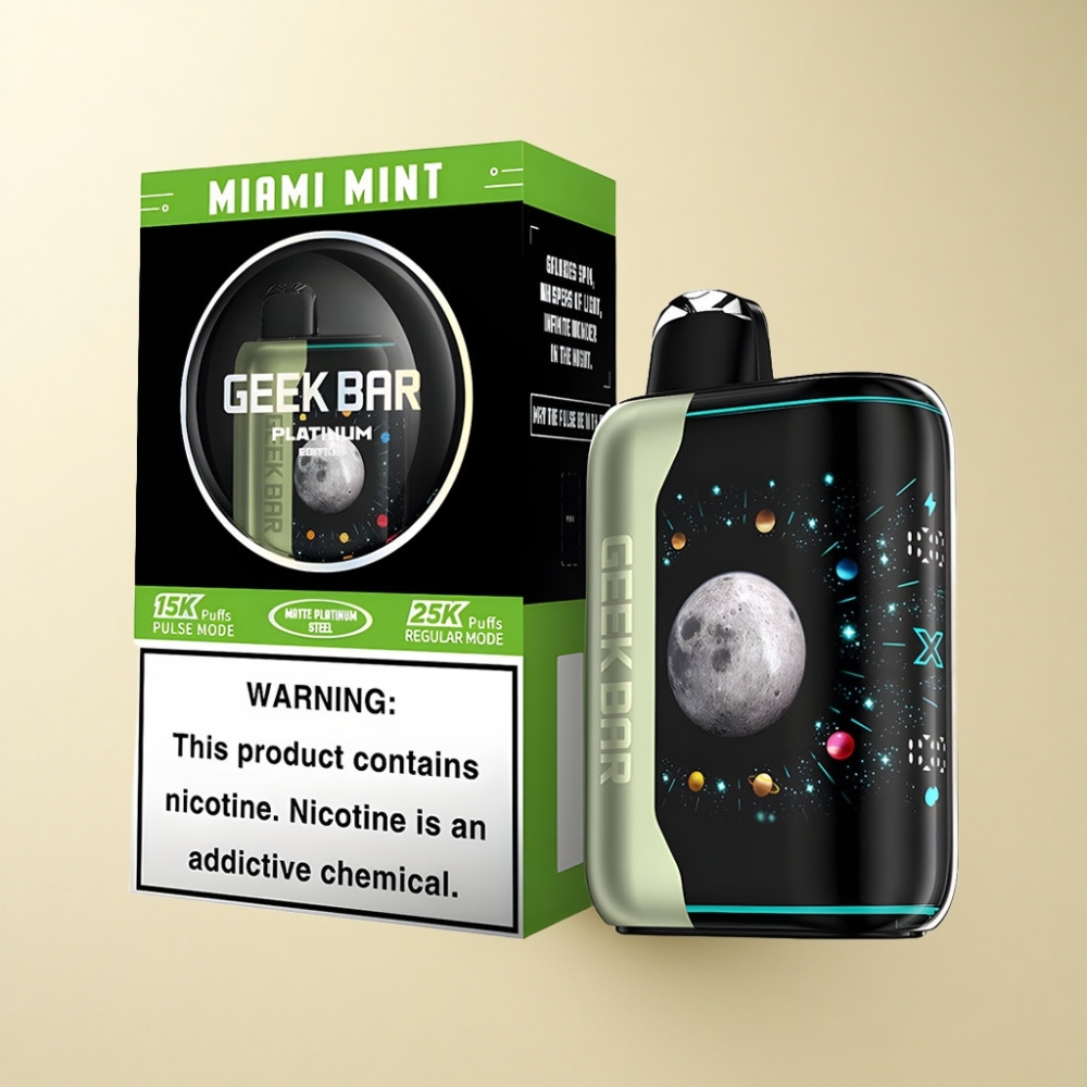 GEEK BAR Platinum 25000 Puffs Dynamisk 3D Skjerm Miami Mynte