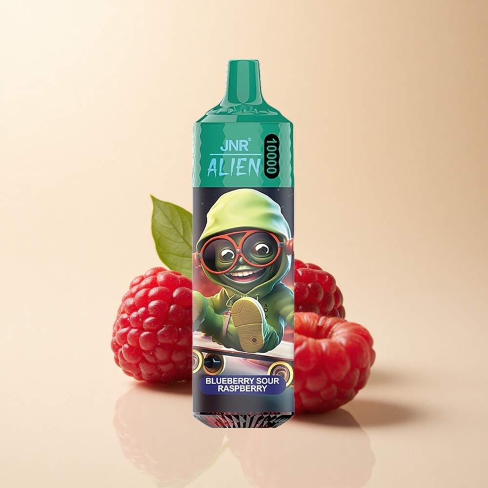JNR Alien 10000 Puffs 850mAh Blåbær Sur Bringebær