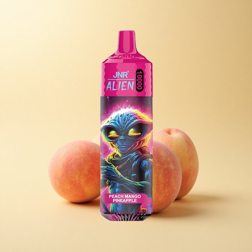 JNR Alien 10000 Puffs 850mAh LED Fersken mango ananas