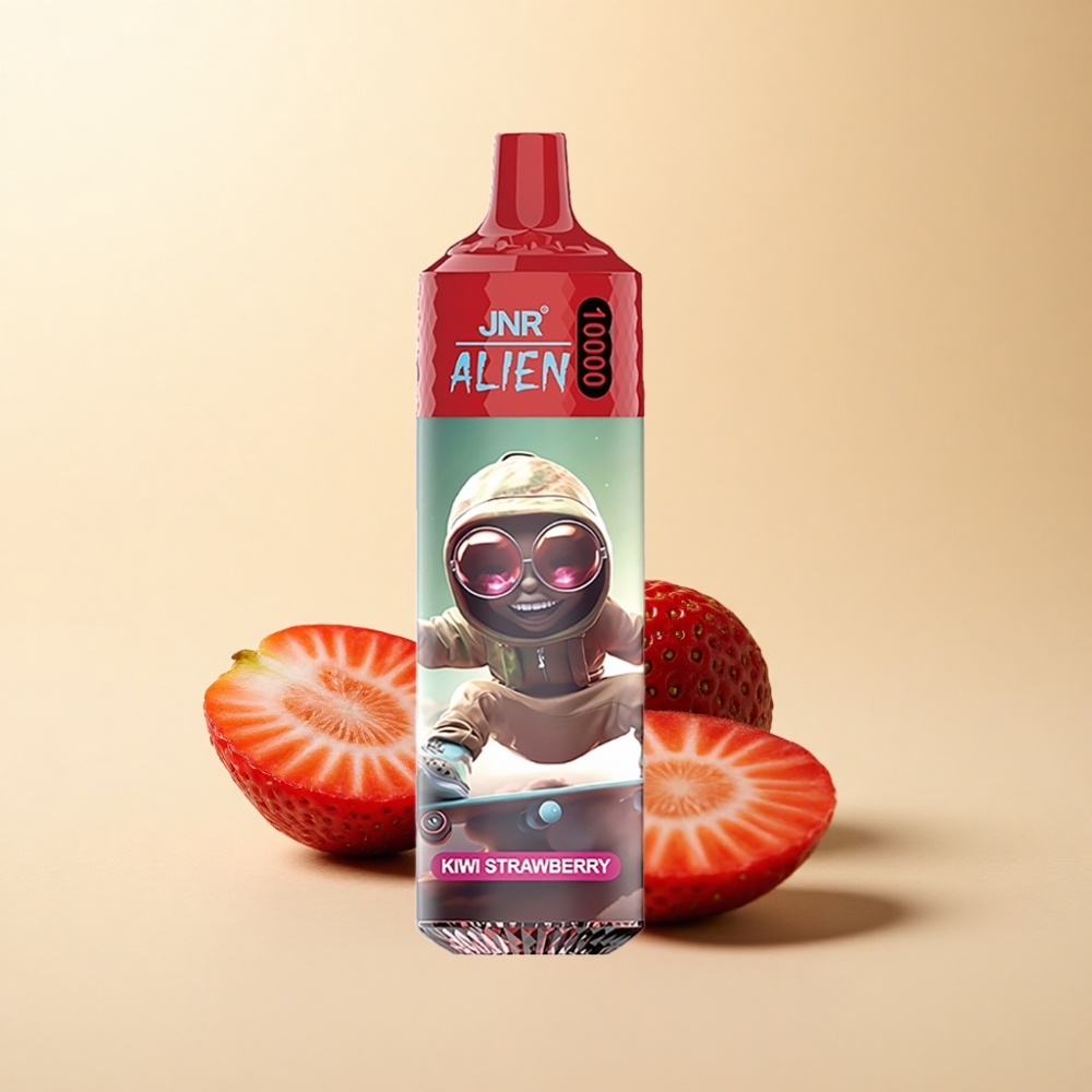 JNR Alien 10000 Puffs 850mAh LED Type-C Jordbær Kiwi