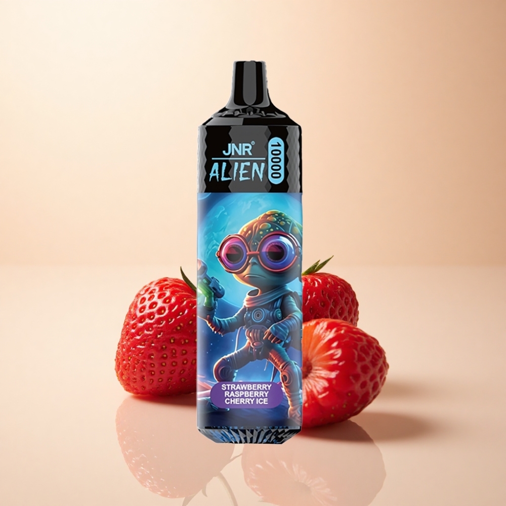 JNR Alien 10000 Puffs 850mAh Type-C Jordbær Bringebær Kirsebær Is