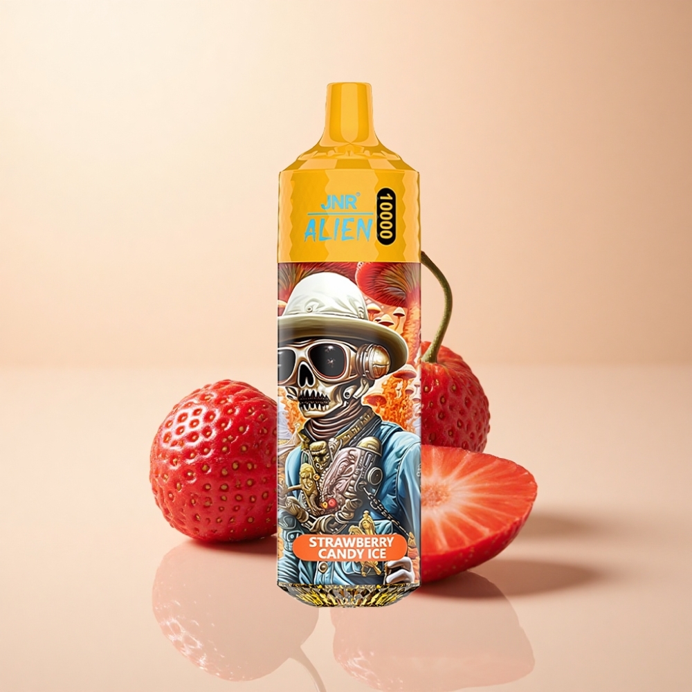JNR Alien 10000 Puffs 850mAh Type-C Jordbær Candy Is