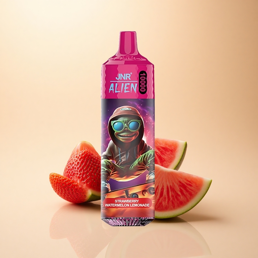 JNR Alien 10000 Puffs 850mAh Type-C Jordbær Vannmelon Lemonade