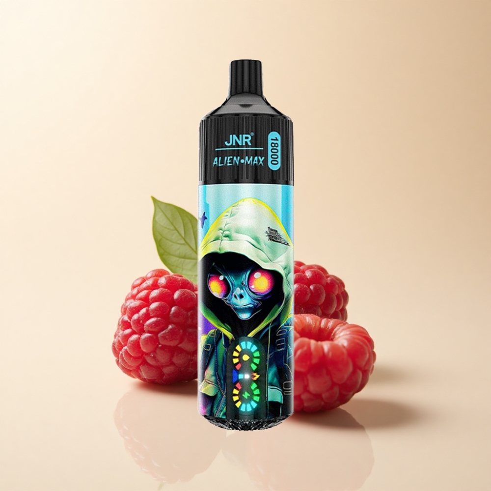 JNR Alien Max 18000 Puffs Blåbær Bringebær Dual Mesh Coil Type-C Lading