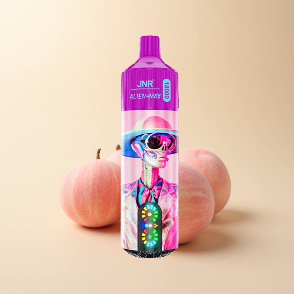 JNR Alien Max 18000 Puffs Dual Mesh Hvit Fersken Bringebær