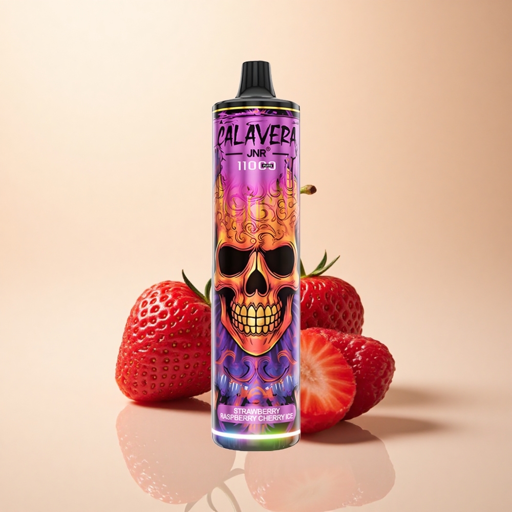 JNR Calavera 11000 Puffs Type-C Jordbær Bringebær Kirsebær Is