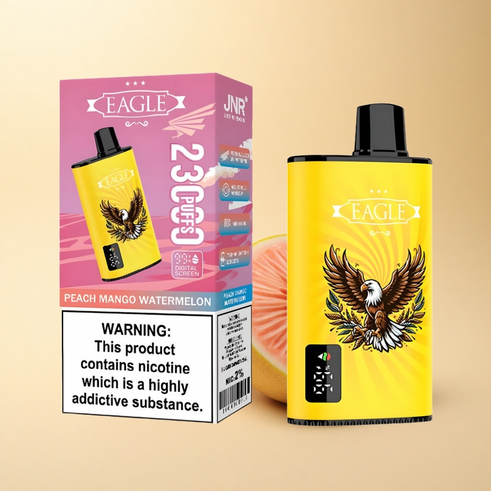 JNR EAGLE Smart 23000 Puffs Digital Skjerm Justerbar Luftstrøm Fersken Mango Vannmelon