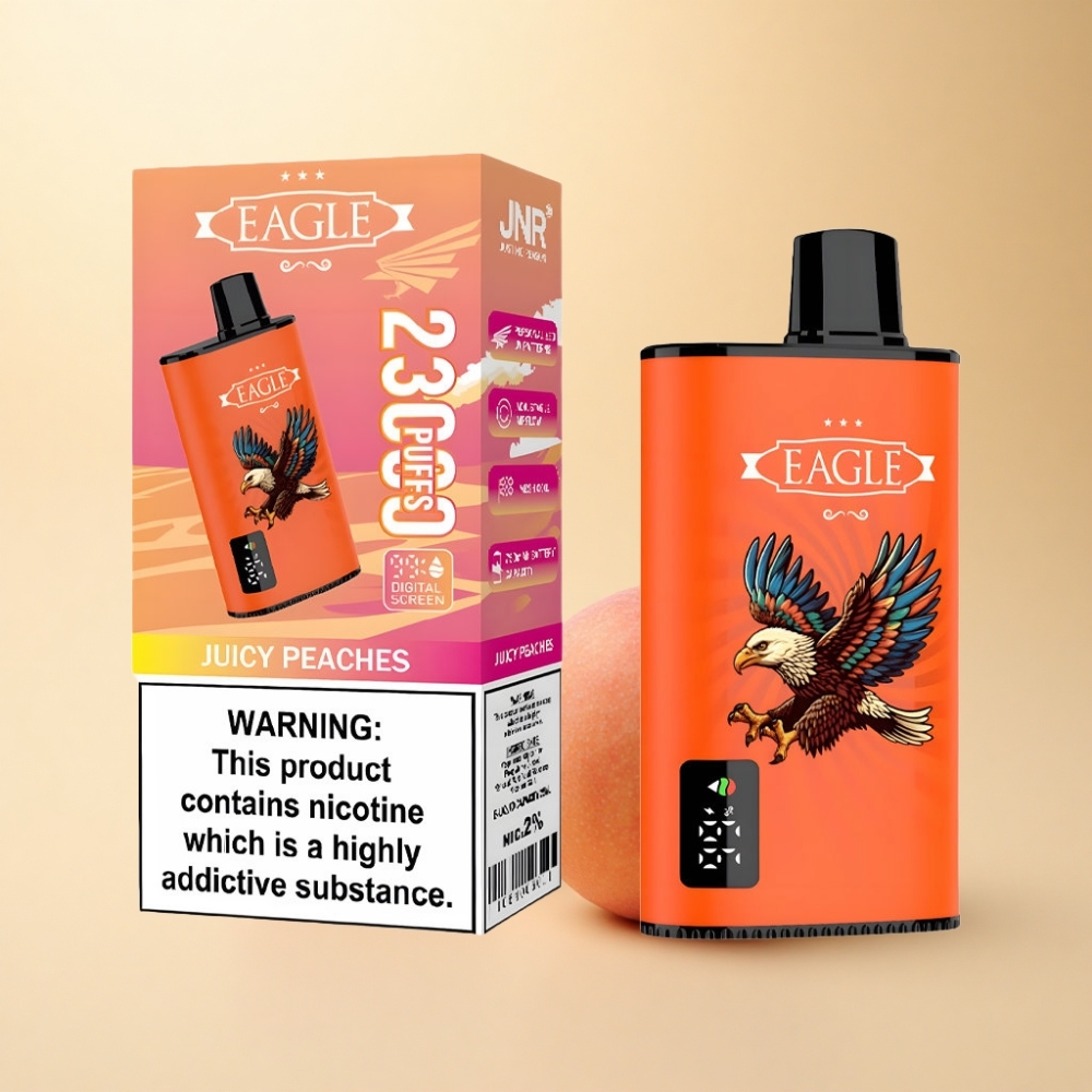 JNR EAGLE Smart 23000 Puffs Digital Skjerm Justerbar Luftstrøm Saftige Ferskener