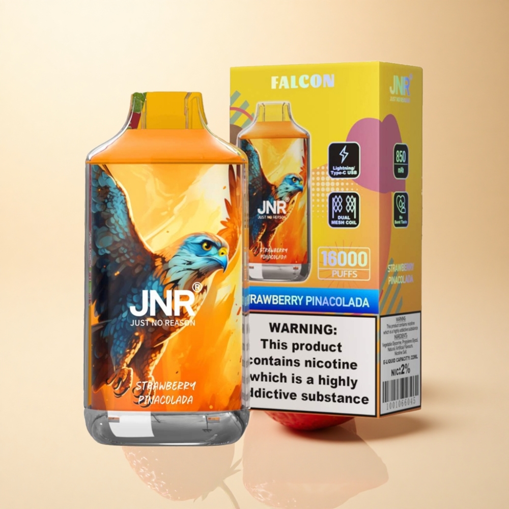 JNR Falcon 16000 Puffs 22ml Dual Mesh Jordbær Pina Colada