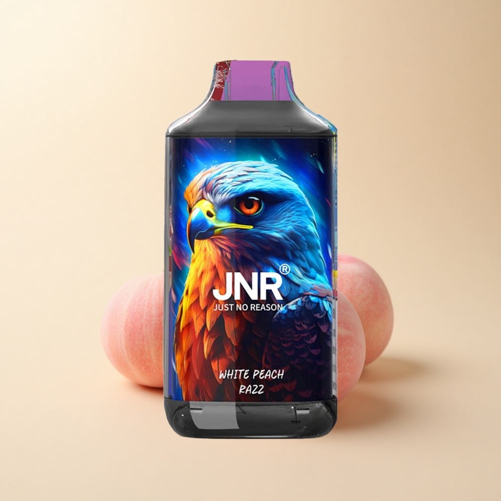 JNR Falcon 16000 Puffs 850mAh Hvit Fersken Bringebær
