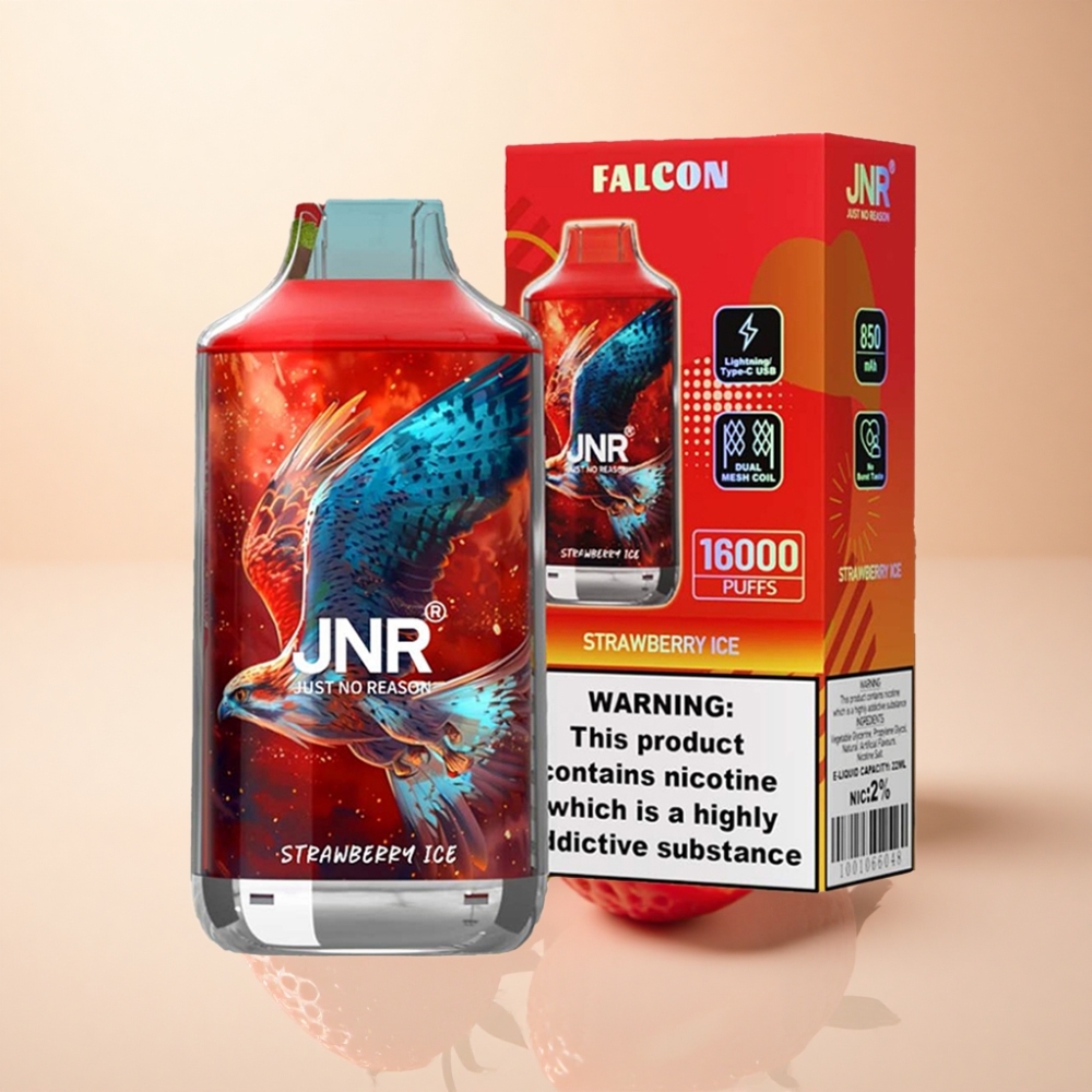 JNR Falcon 16000 Puffs Type C 22ml Jordbær Is