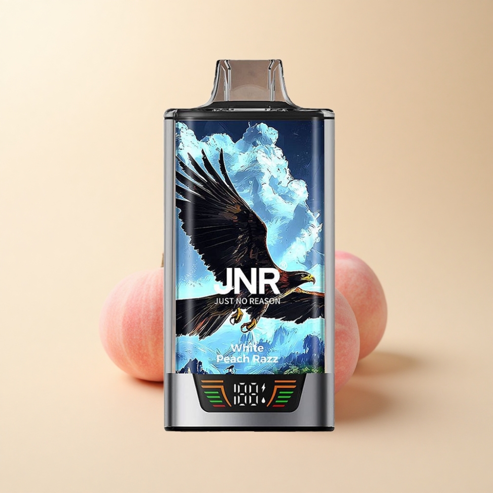 JNR Falcon Pro 28000 Hvit Fersken Bringebær 30ml 950mAh
