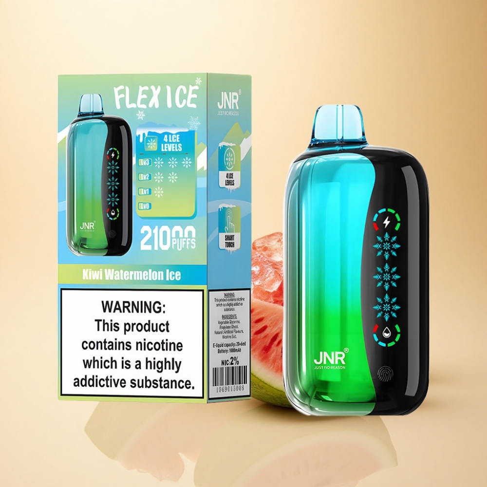 JNR Flex Ice 21000 Puffs 26ml Kiwi Vannmelon Is Touch Skjerm