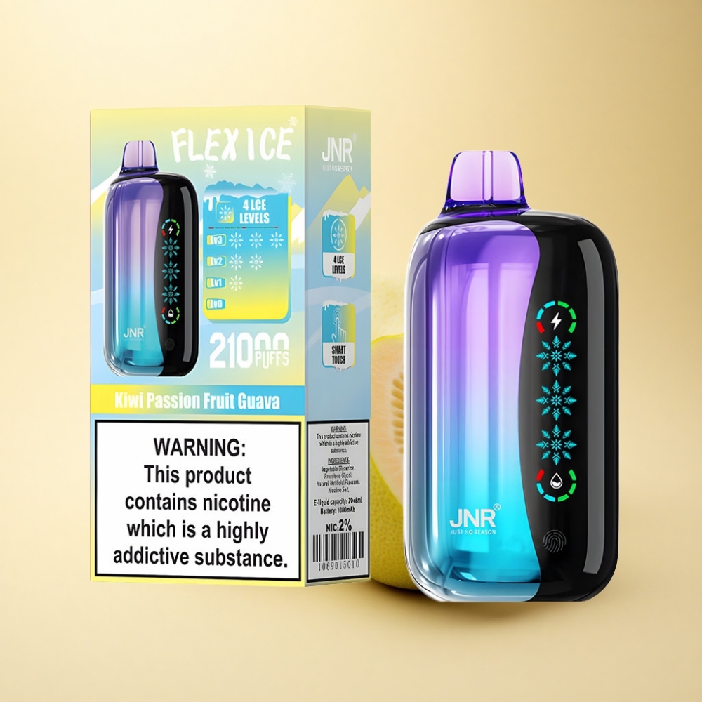 JNR Flex Ice 21000 Puffs Justerbar Is Kiwi Pasjonsfrukt Guava