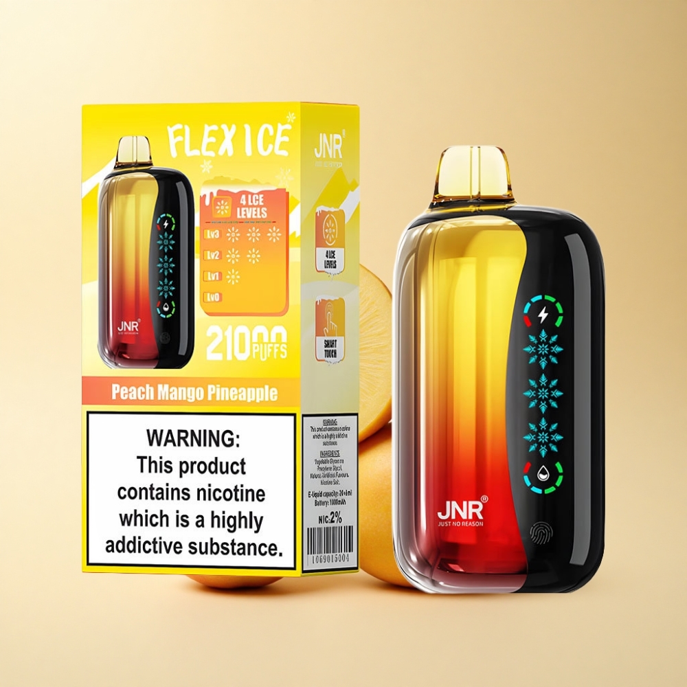 JNR Flex Ice 21000 Puffs Tilpassbar Luftstrøm Fersken Mango Ananas