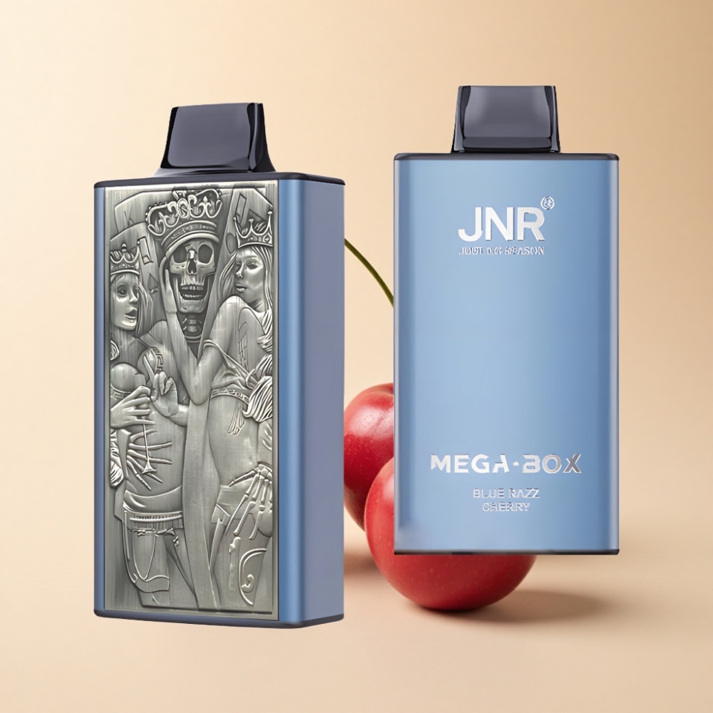 JNR Mega Box 25000 Puffs 30ml Blåbringebær Kirsebær