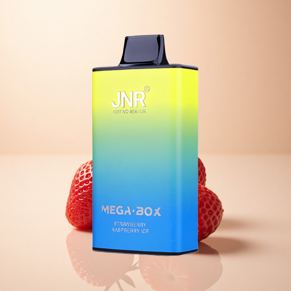 JNR Mega Box 25000 Puffs 30ml Jordbær Bringebær Is
