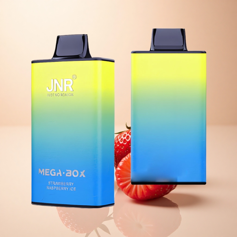 JNR Mega Box 25000 Puffs 30ml Jordbær Bringebær Is