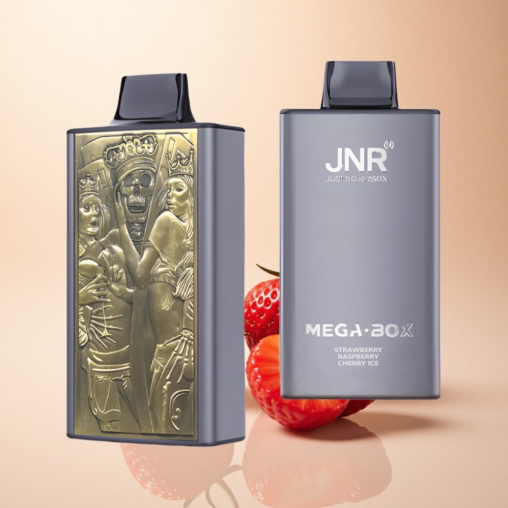 JNR Mega Box 25000 Puffs 30ml Jordbær Bringebær Kirsebær Is