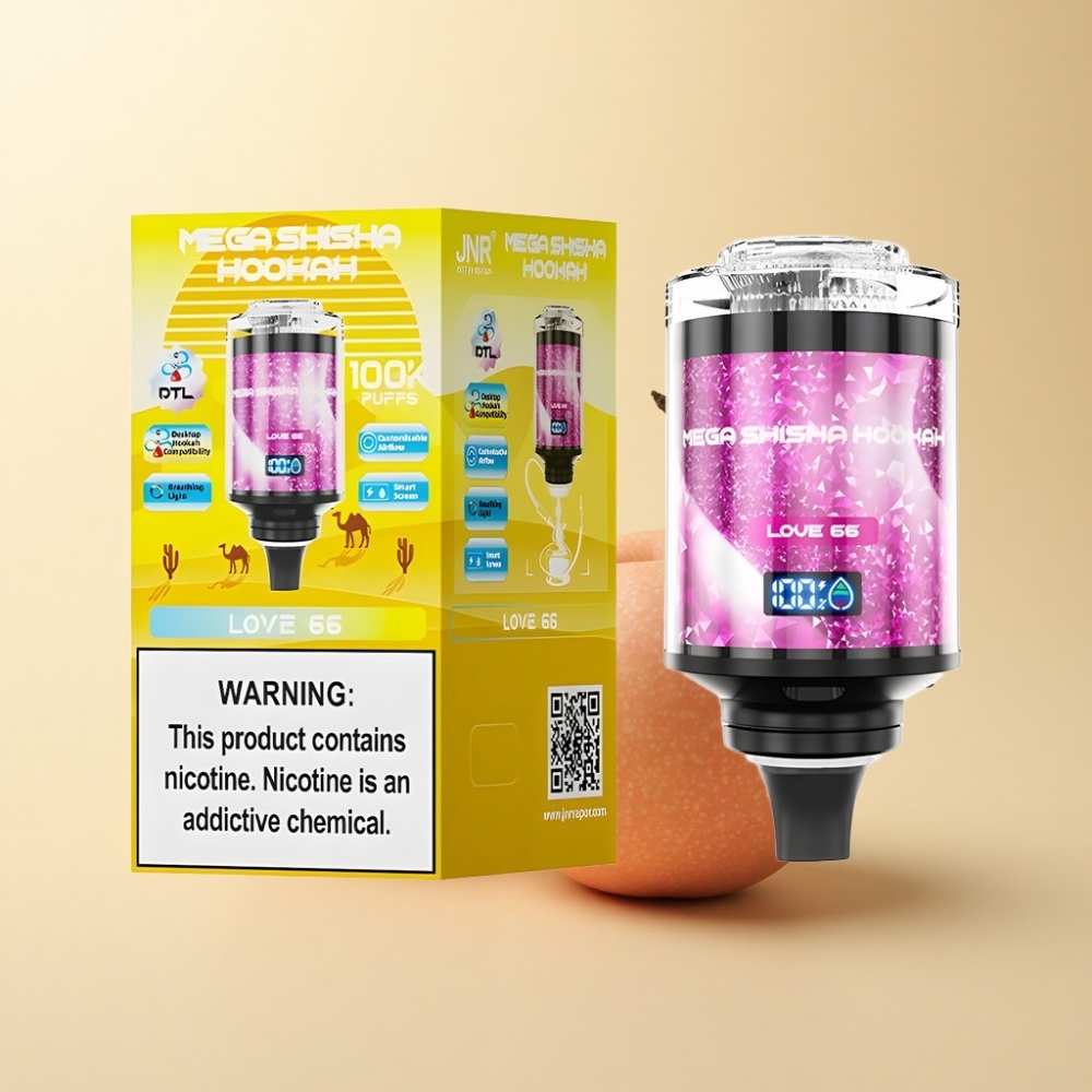 JNR Mega Shisha Hookah 100K Kjærlighet 66 Skjerm Ladning