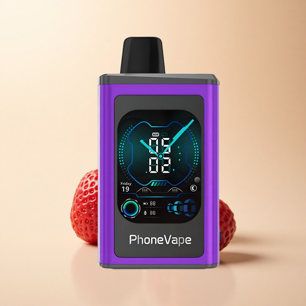 JNR PhoneVape 30000 puff Turbo Modus Justerbar Luftstrøm Kirsebær Jordbær Bringebær